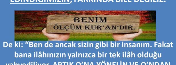FUSSİLET 6. AYET. “ARTIK ONA YÖNELİN, ONDAN BAĞIŞLANMA DİLEYİN.”