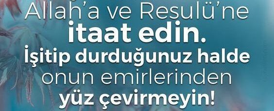 ALLAH’A VE RESULÜNE UYUN SÖZÜNÜ KUR’AN, NE MAKSATLA SÖYLÜYOR…..